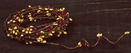 Burgundy/ Gold Pip String Garland 18 ft. (Pack of 4)