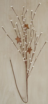 Ivory Pip & Star Spray 24"  (Pack of 4)