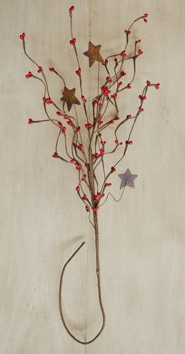 Red Pip & Star Spray 24" (Pack of 4)