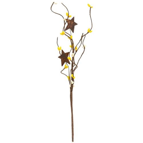 Yellow & Cream Pip & Star Pick 12" (Pack of 4)