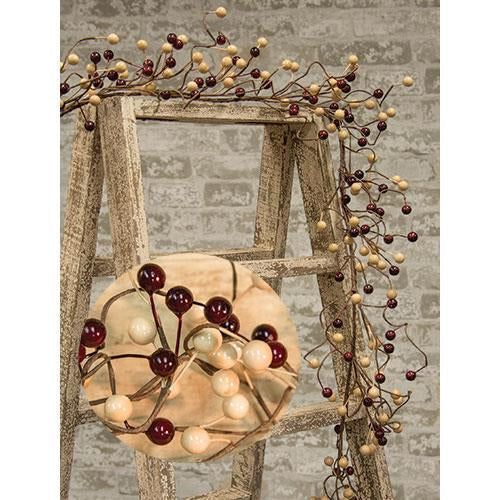 Waterproof Berry Garland Burgundy/Gold 48" (Pack of 2)