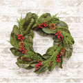 Yuletide Magnolia Wreath 22"
