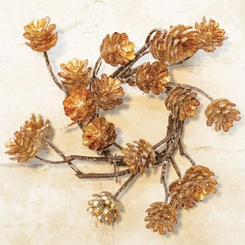 Gleaming Pinecone Ring 1.5"  (Pack of 4)