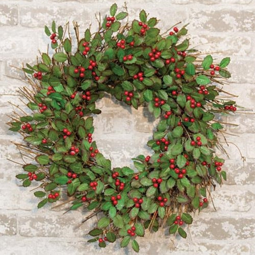 Holly Wreath w/Berry 22"