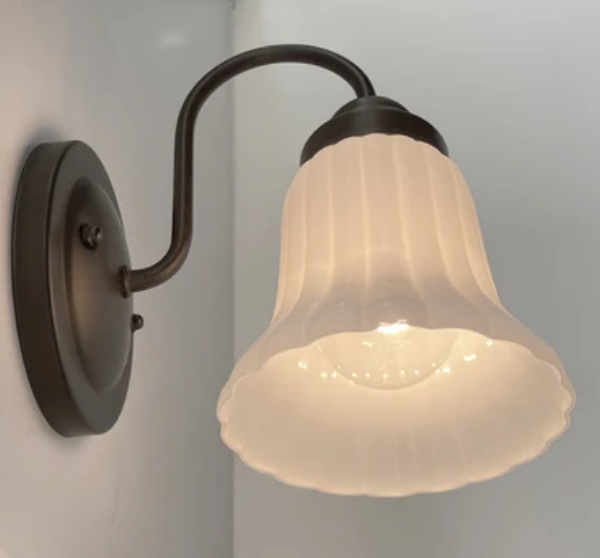 Fluted Milk Glass Wall Sconce