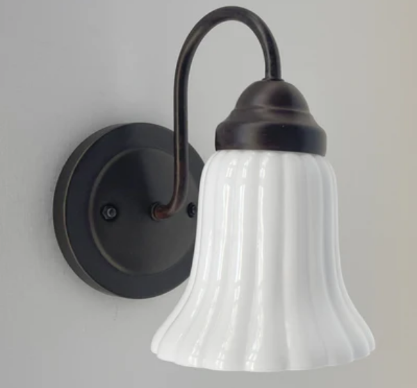 Fluted Milk Glass Wall Sconce