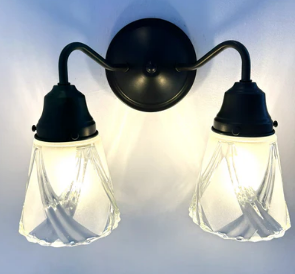 Frost and Clear Crossed Glass Wall Sconce/Pendant Light
