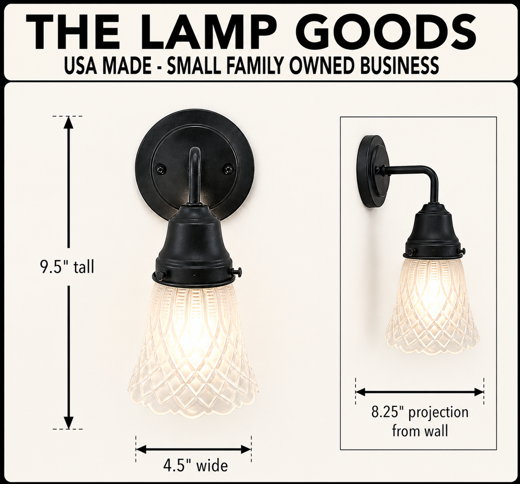 Frosted Diamond Quilted Glass Wall Sconce