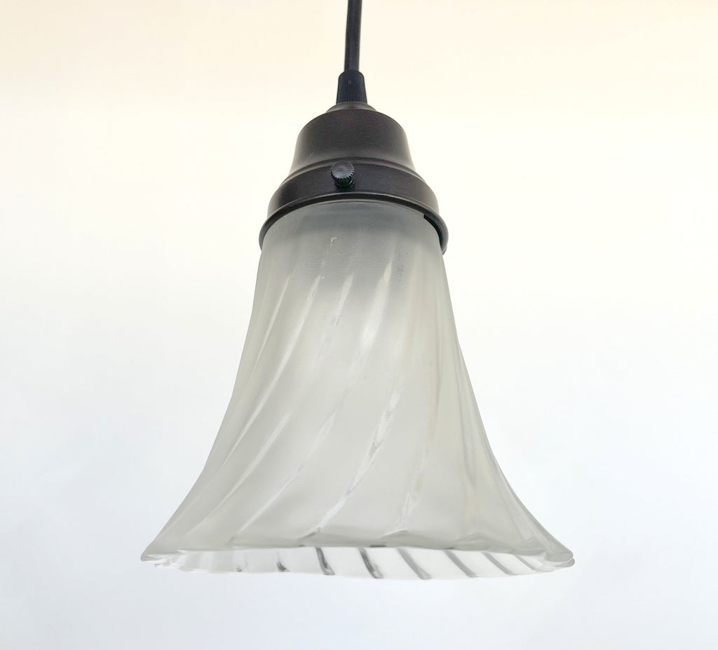 Vintage Frosted Spiral Pendant Light