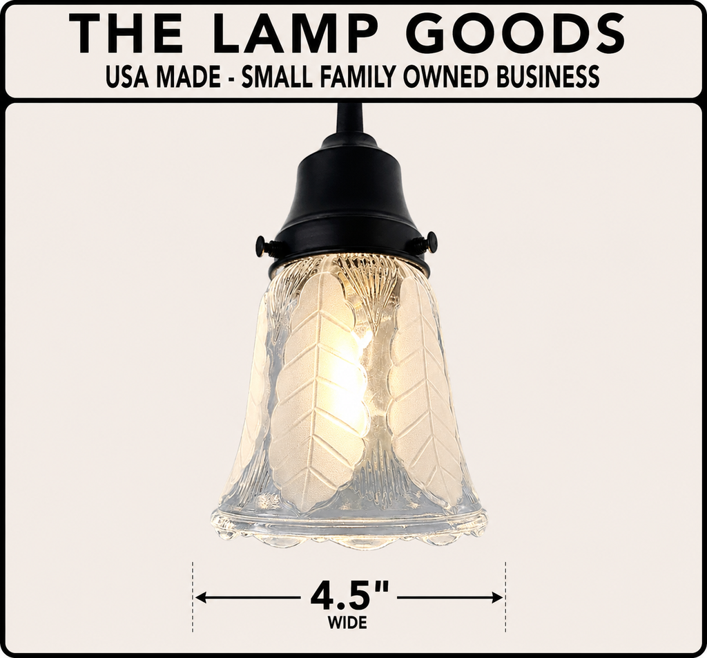Frosted Leaf Embossed Clear Pendant Light