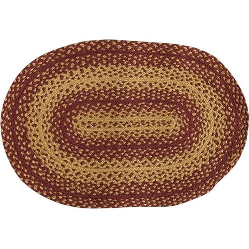 Burgundy/Tan Oval Rug 20x30
