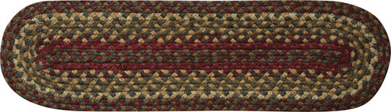 Cinnamon Braided Oval Stair Tread - 8" x 28" (Pack of 2)