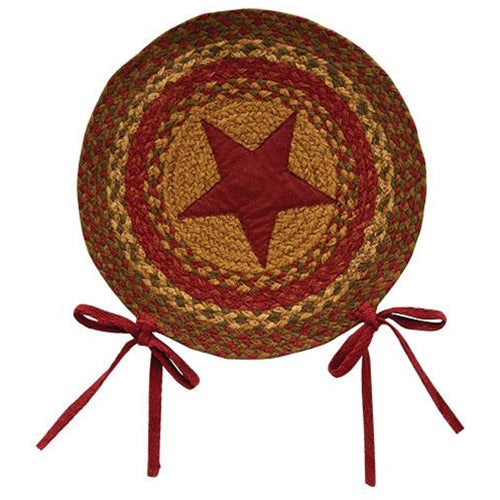 Cinnamon Star Braided Chair Pad 15" (Pack of 2)