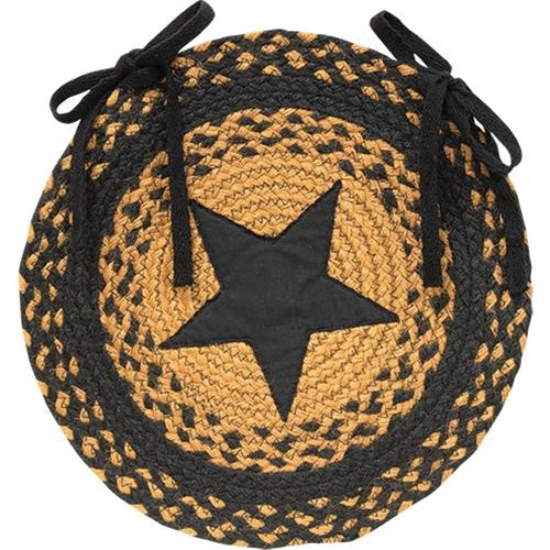 Black Star Braided Chair Pad (Pack of 2)