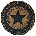 Star Braided Mat Black  (Pack of 4)