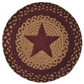 Burgundy Star Braided Mat - 15"  (Pack of 4)