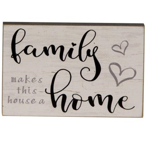 Family Makes This House A Home Block 2.75" x 4.25"
 (Pack of 4)