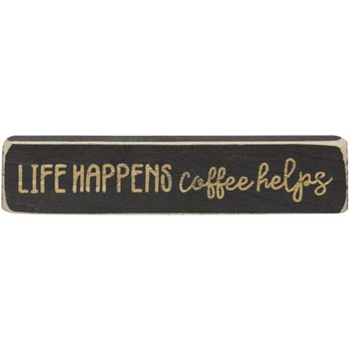 Life Happens Coffee Helps Laser Cut Block 8" (Pack of 4)