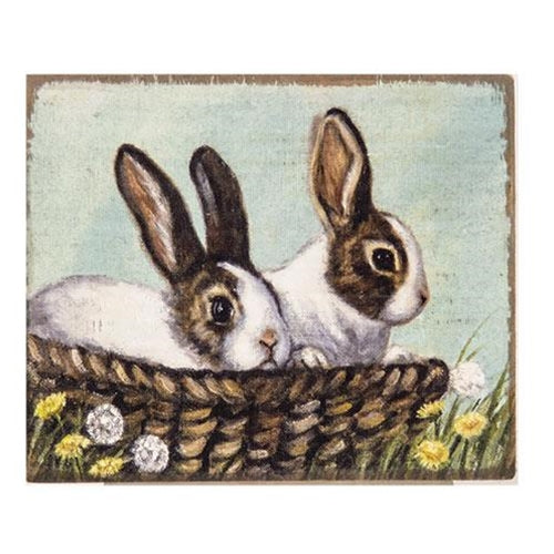 Bunnies Distressed Block (Pack of 2)