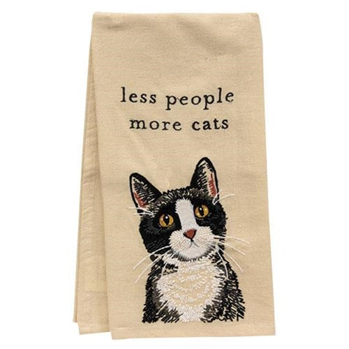 Less People More Cats Dish Towel By CWI Gifts