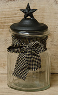 Glass Jar W/Star Lid  (Pack of 2)