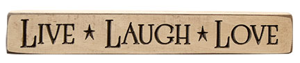 Live Laugh Love Engraved Block 12"  (Pack of 4)