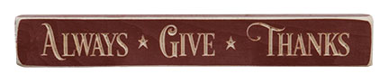 Give Thanks Engraved Block 12" (Pack of 4)