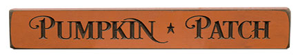 Pumpkin Patch Engraved Block Orange 12" (Pack of 4)