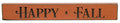 Happy Fall Engraved Block Orange 12"  (Pack of 4)
