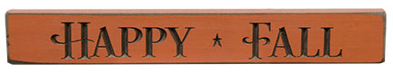 Happy Fall Engraved Block Orange 12"  (Pack of 4)