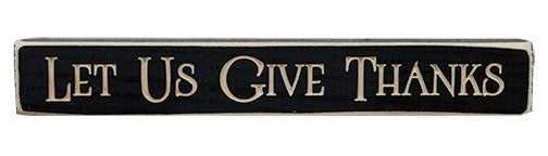 Let Us Give Thanks Engraved Block 12" (Pack of 4)