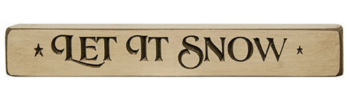 Let it Snow Engraved Block 12" (Pack of 4)