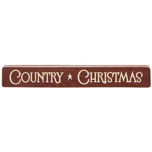 Country Christmas Engraved Block 12" (Pack of 4)