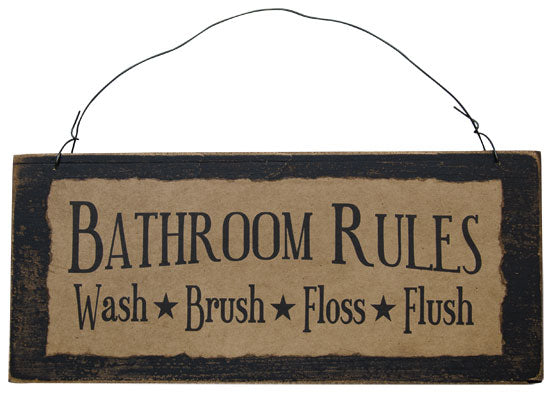 Bathroom Rules Sign (Pack of 2)