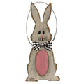 Distressed Wooden Bunny & Egg Ornament (Pack of 4)