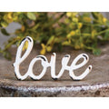 'Love' Distressed White Resin Figurine  (Pack of 4)