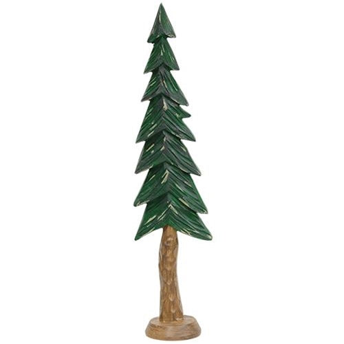 Resin Carved Alpine Tree 12" (Pack of 2)