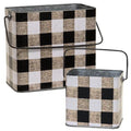 2/Set Nesting Metal Buffalo Check Buckets
