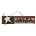 Lath "America" Flag w/Wood Star 2ft