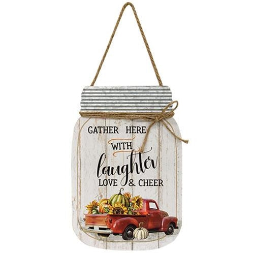 Laughter Mason Jar Hanging Sign 12" x 8"  (Pack of 4)