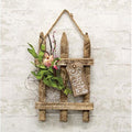 Spring Hanging Lath Gate w/Pink Flowers 13"