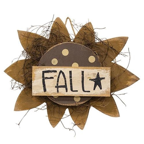 Hanging Wood "Fall" Sunflower 13.5"