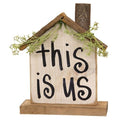 "This is Us" Wooden Farmhouse on Base (Pack of 2)