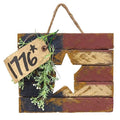 Distressed Lath Flag w/Star Cutout & "1776" Tag