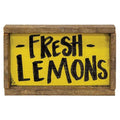 Fresh Lemons Lath Framed Sign
