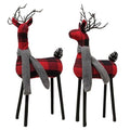 Black & Red Plaid Standing Deer w/Scarf