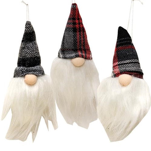 '+Stuffed Gnome Ornament 6" 3 Asstd. (Pack of 4)