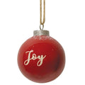 Red Ceramic Ornament "Joy" (Pack of 2)