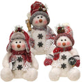 Plush Sitting Snowman 11"H 3 Asstd. (Pack of 2)
