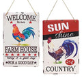 Metal Rooster Sign 2 Asstd. (Pack of 4)